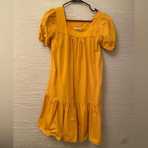 Yellow pink ripple dress. A few stains.